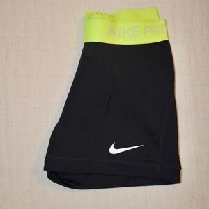 Nike Pro Black and Neon Green Spandex